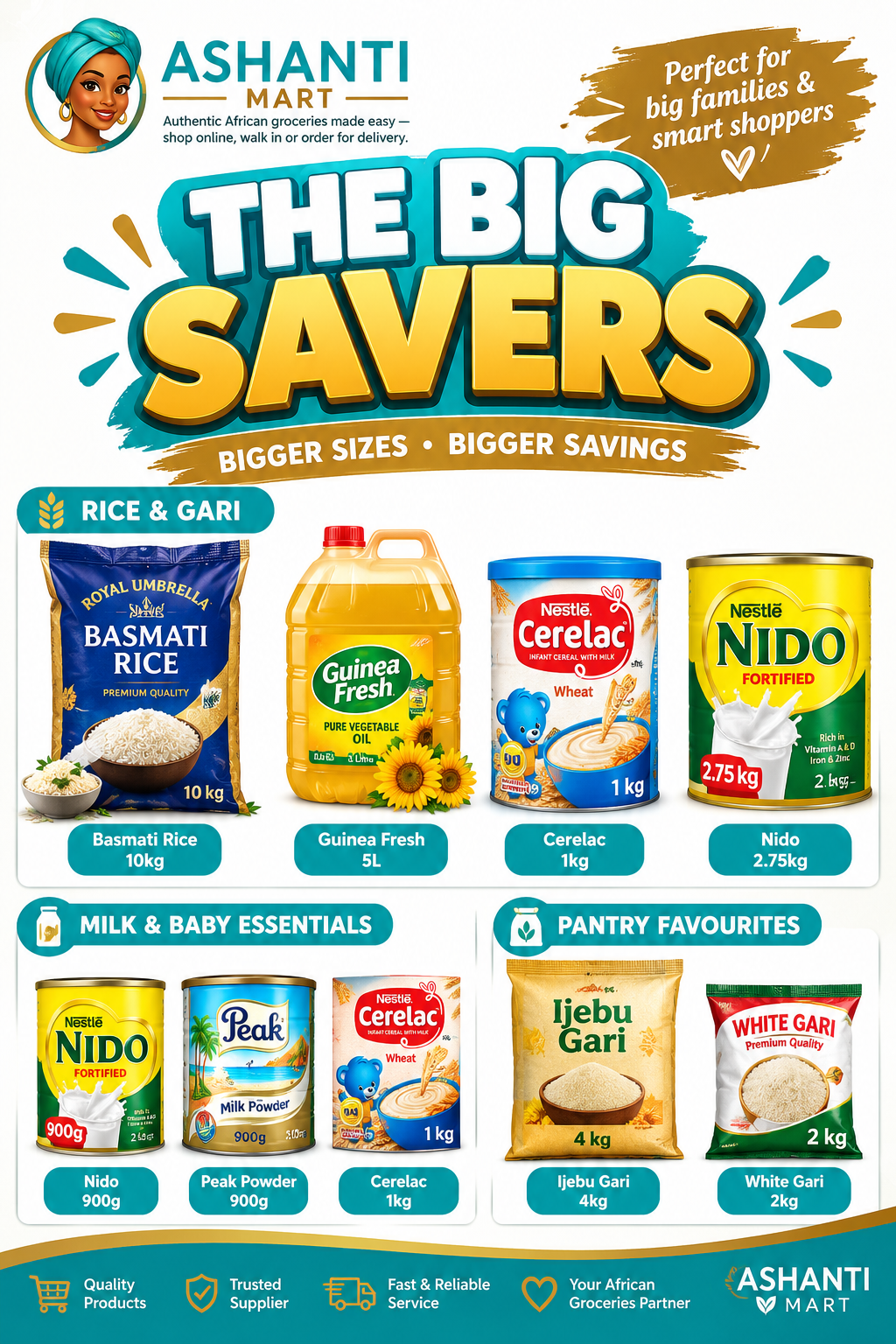 Big Savers! Bigger sizes bigger savings
