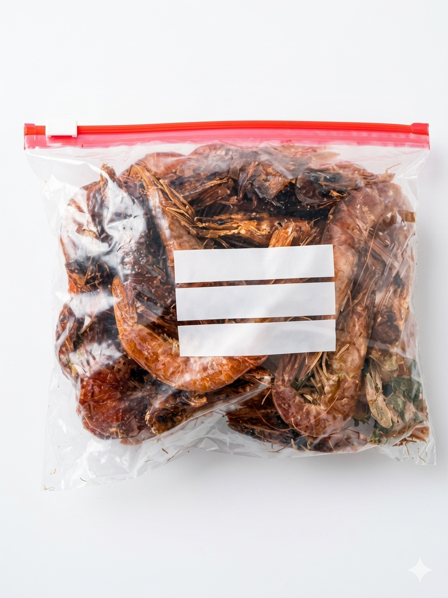 Dried,smoked red shrimps
