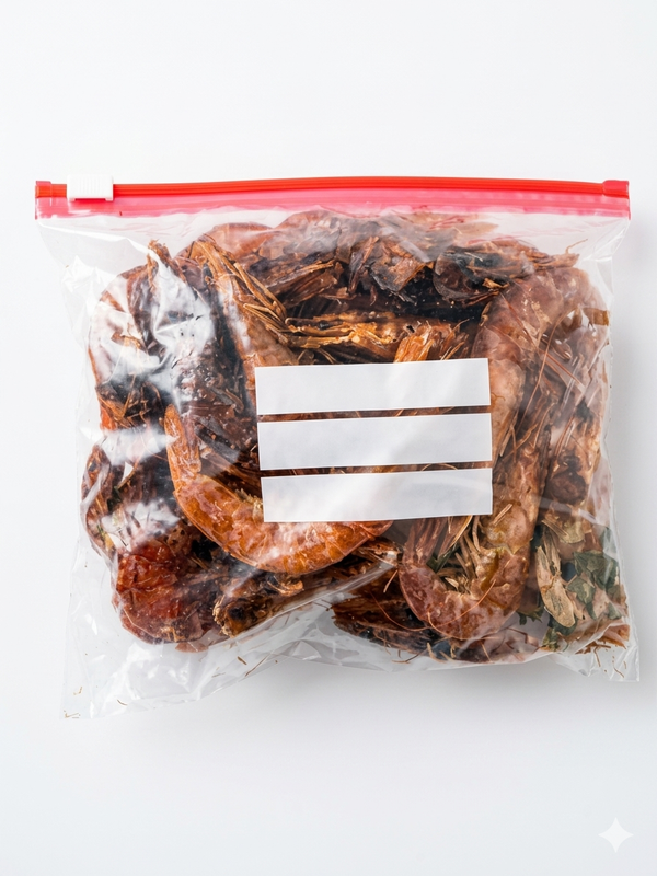Dried,smoked red shrimps